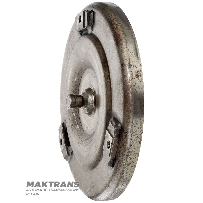 Aisin Warner AW55-50SN, AW55-51SN torque converter front cover — torque converter marking 43A120, overall height 52 mm, outer housing diameter, outer pilot diameter 20.90 mm, 3 mounting holes (internal diameter 8.80 mm)