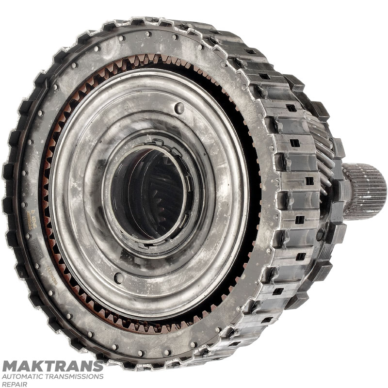 Rear planetary gear No. 4 complete with output shaft ZF 8HP75 4WD - overall height 228 mm, 43 splines (outer Ø 34.65 mm), 4 satellites (35 teeth on the satellites)