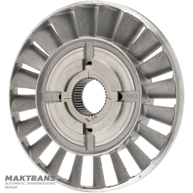 FORD 4F27E / MAZDA FN4A-EL torque converter torque converter wheel — housing marking 6B63, outer Ø 160.45 mm, 38 splines