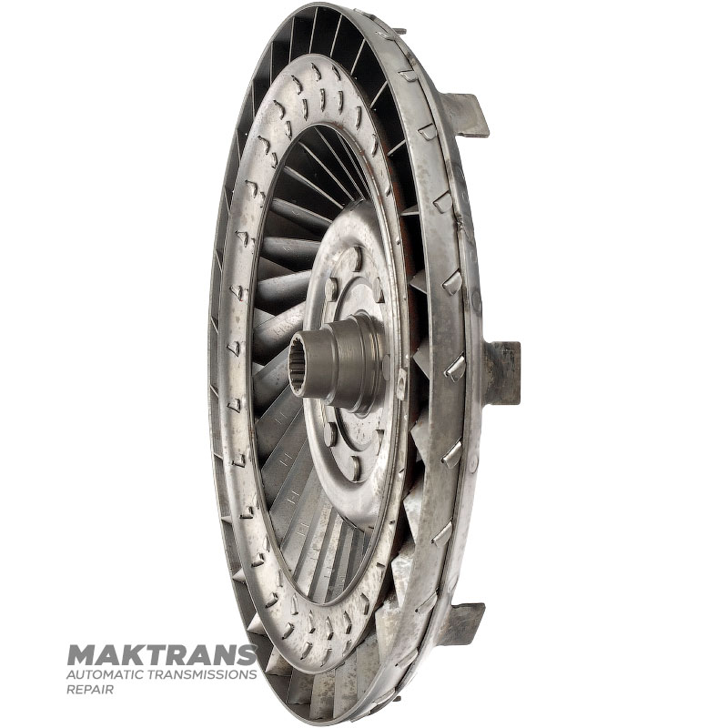 FORD 4F27E / MAZDA FN4A-EL torque converter turbine wheel — outer Ø 239.45 mm, 16 splines, blade marking 6F16, 1-1