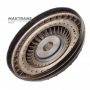 Nissan RE4R03A / JATCO JR403E torque converter pump wheel — outer Ø of housing 253.30 mm, outer Ø of journal 38.85 mm / 41.90 mm, torque converter marking KM