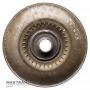 Nissan RE4R03A / JATCO JR403E torque converter pump wheel — outer Ø of housing 253.30 mm, outer Ø of journal 38.85 mm / 41.90 mm, torque converter marking KM