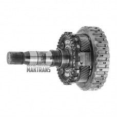 Planetary gear no. 4, D-clutch drum (4 friction discs), output shaft (4WD) ZF 8HP70, 8HP75 — 1087242136, 1087142090, overall height 256 mm, 43 splines (outer Ø spline 34.75 mm), 4 satellites