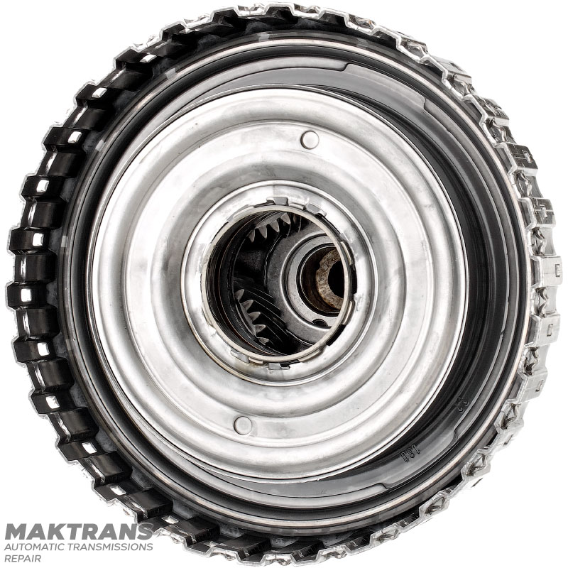 Planetary gear No. 4, D-clutch drum (4 friction discs), output shaft (4WD) ZF 8HP70, 8HP75 - 1087242219, overall height 290 mm, 43 splines (outer Ø spline 34.75 mm), 4 satellites (37 teeth)