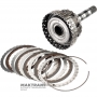 Planetary gear No. 4, D-clutch drum (4 friction discs), output shaft (4WD) ZF 8HP70, 8HP75 - 1087242219, overall height 290 mm, 43 splines (outer Ø spline 34.75 mm), 4 satellites (37 teeth)