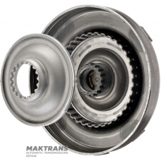 Front cover (with locking piston) of the JATCO JR507E, NISSAN RE5R05A torque converter - outer Ø of the housing 275.85 mm, 4 mounting holes (inner Ø 8.90 mm), pilot height 17 mm (outer Ø 20 mm)