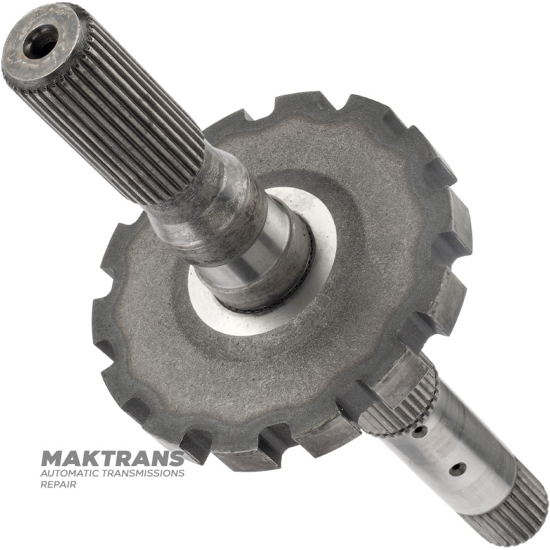 Output shaft (with parking gear) FORD E4OD, 4R100 - shaft length 363 mm, 31 splines (outer Ø 34.45 mm, spline length 74 mm)