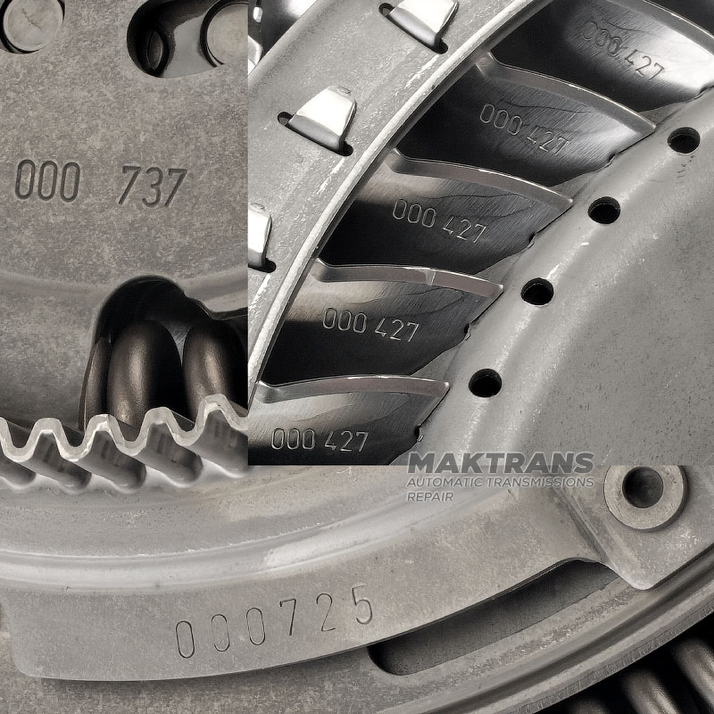 Turbine wheel, spring damper of torque converter ZF 8HP70, 8HP75, 8HP65A - blade marking 000 427