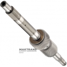Shaft with sun gears P2 / P3 NISSAN RE6R01A / AISIN WARNER A466ND - total shaft length, P2 sun gear 38 teeth (ext. Ø 61.35 mm), P3 sun gear 31 teeth (ext. Ø 49.80 mm)