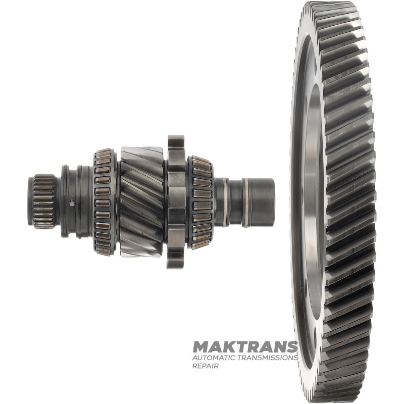 The main pair of the JATCO JF015E differential is an intermediate shaft with 17 teeth (ext. Ø 60.55 mm), 66 teeth (ext. Ø 206.85 mm)
