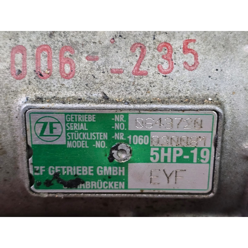 Automatic transmission assembly (with torque converter) ZF 5HP19FL, VAG 01V, 2WD (FWD) - marking EYF, 1060030081