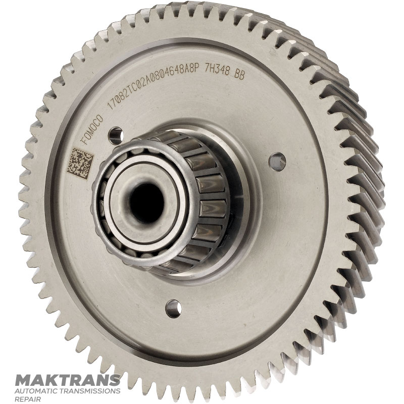 Intermediate shaft of differential FORD 6F50N, 6F55N — 18 teeth (2 notches, outer Ø 75.25 mm), 68 teeth (outer Ø 164.30 mm, width 22.10 mm)