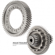The main pair of helical gears of the differential VAG 09H, AQ451 (8-speed transmission) - 55 teeth (outer Ø 210.90 mm), 17 teeth (outer Ø 73.20 mm) / 51 teeth (outer Ø 150.35 mm)