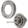 The main pair of helical gears of the differential VAG 09H, AQ451 (8-speed transmission) - 55 teeth (outer Ø 210.90 mm), 17 teeth (outer Ø 73.20 mm) / 51 teeth (outer Ø 150.35 mm)