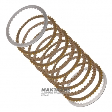 Overdrive Clutch VAG 09H, AQ451 steel and friction disc set - total thickness of the set is 24.65 mm, 9 friction discs