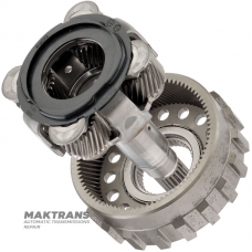 Input shaft / planetary gear (without sun gear) FORD HF55 eCVT PZ18-7A153-AA PZ18-7D055-AA PZ18-7H578-AB - 4 satellites (26 teeth), overall height 152 mm (21 splines, outer Ø 21.80 mm)