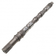 Output shaft RE5R05A / RE7R01A—overall length 472 mm, 32 splines (outside Ø 32.45 mm, L35 mm), 36 splines (outside Ø 37.60 mm, L20 mm), 32 splines (outside Ø 33.70 mm, L45 mm)