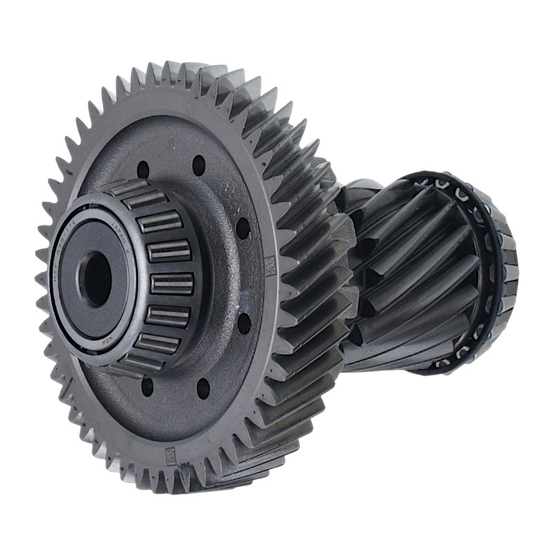 Intermediate shaft of differential A6GF1 (Gen2) — 49 teeth (ext. Ø 123 mm, 1 notch) / 17 teeth, (ext. Ø 60 mm, 3 notches), 4572026011, 4572226010 (plastic bearing separator)