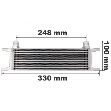Universal Oil Cooler 9 Row AN10 Fitting for 16mm ID Hose