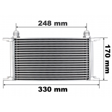 Universal Oil Cooler 18 Row AN10 Fitting for 16mm ID Hose