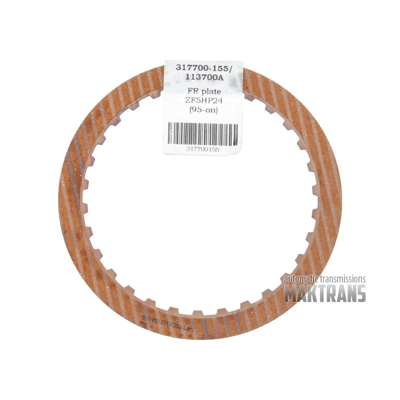 Friction plate F clutch ZF 5HP24 INPUT ZF CFT23 95-up 143mm 30T 1.5mm 1055270072 317700-155 113700A