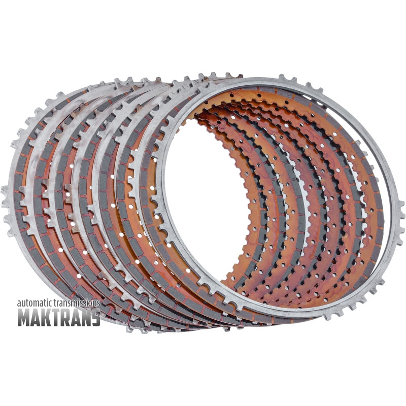 Friction and steel plate kit LOW REVERSE automatic transmission AW TF81SC used / 7 friction plates